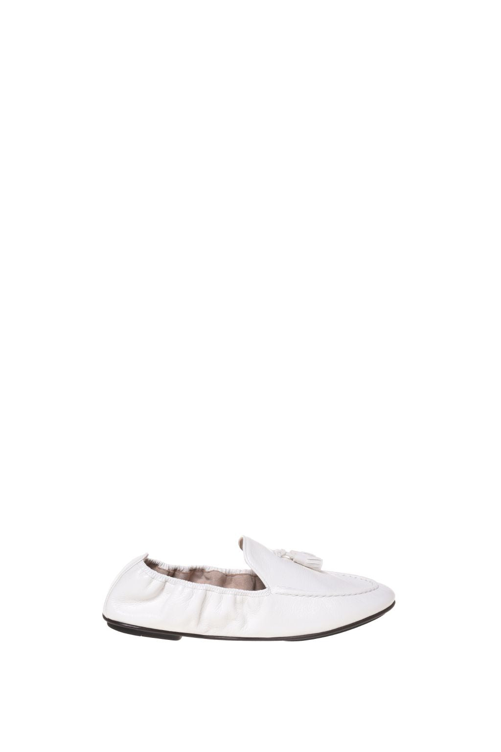 Ballerine Mocassin en Cuir - White