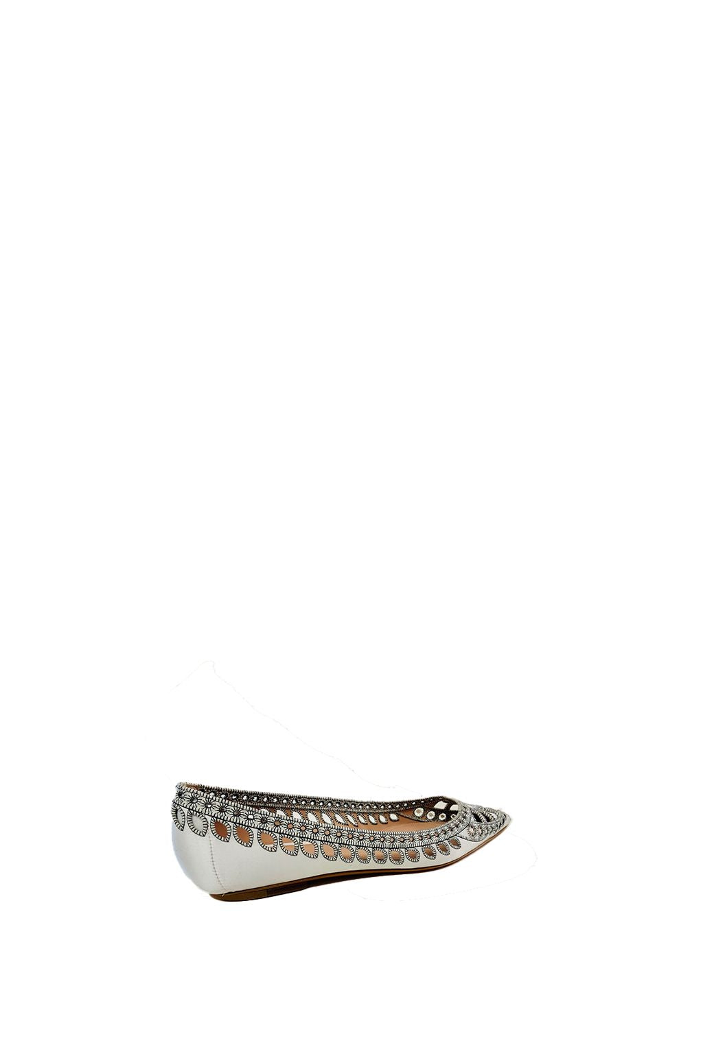 Ballerines pointues en broderie anglaise - White
