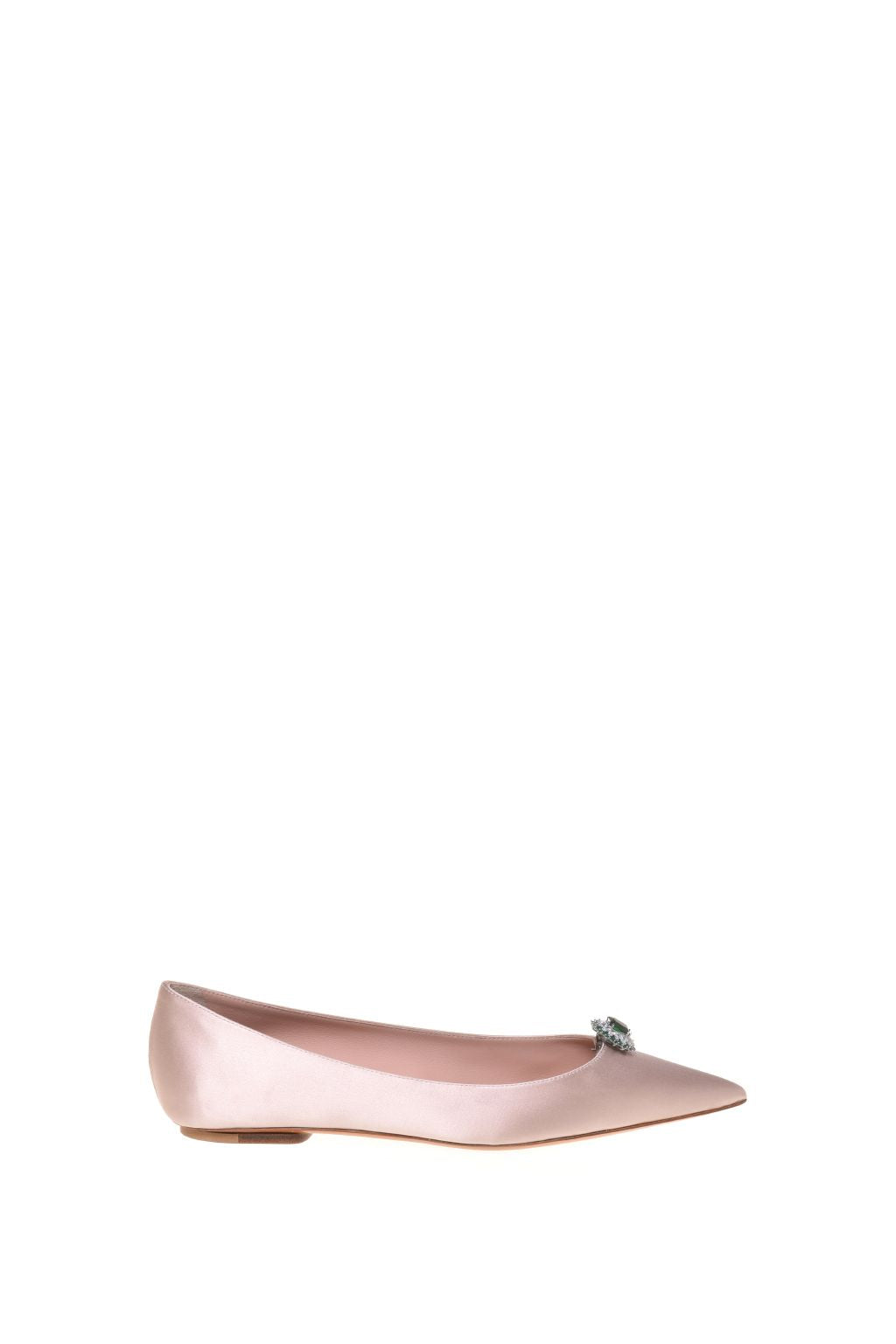 Ballerines pointues avec broche en émeraude - Pink