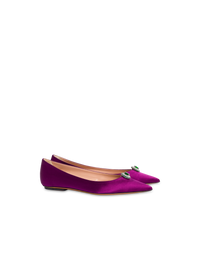 Ballerines pointues avec broche en émeraude - Purple