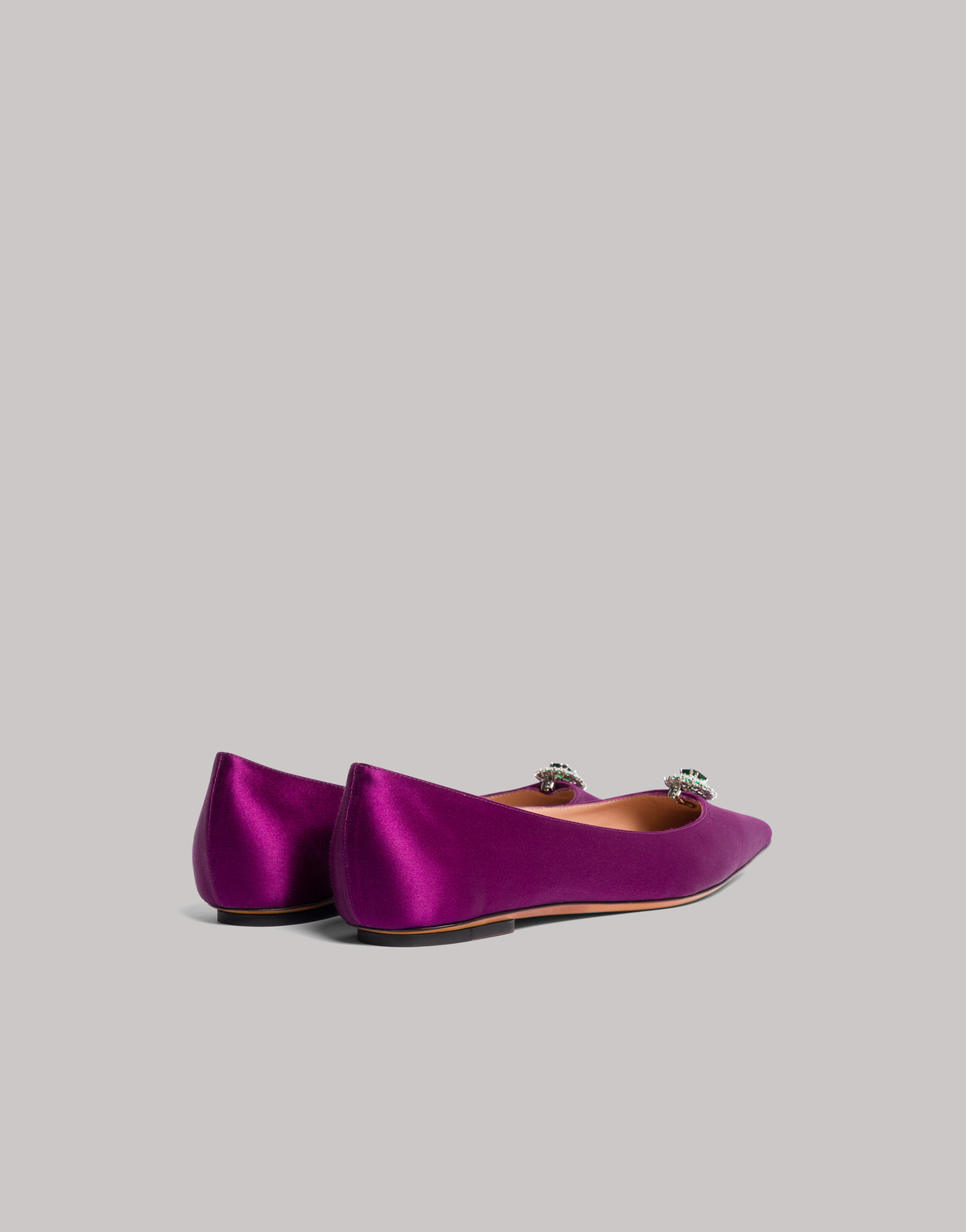 Ballerines pointues avec broche en émeraude - Purple