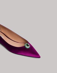 Ballerines pointues avec broche en émeraude - Purple