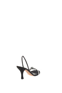 Sandales en satin avec cristaux - Black