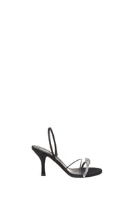 Sandales en satin avec cristaux - Black