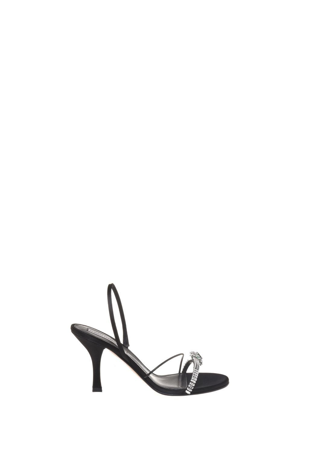 Sandales en satin avec cristaux - Black