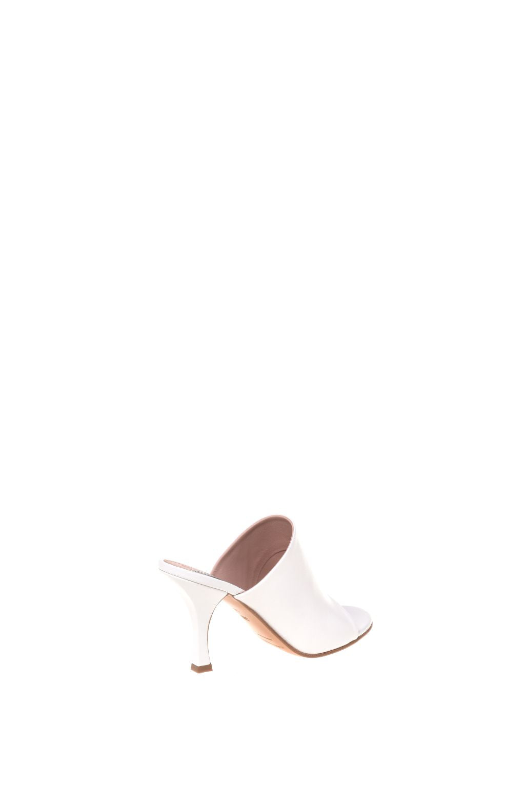 Mule en Cuir à Talon Haut - White