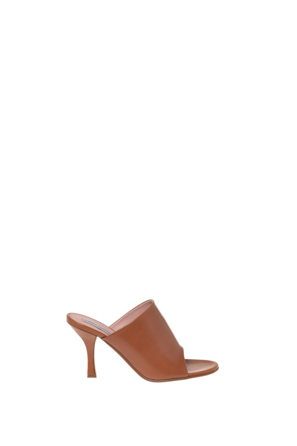 Mule en Cuir à Talon Haut - Brown