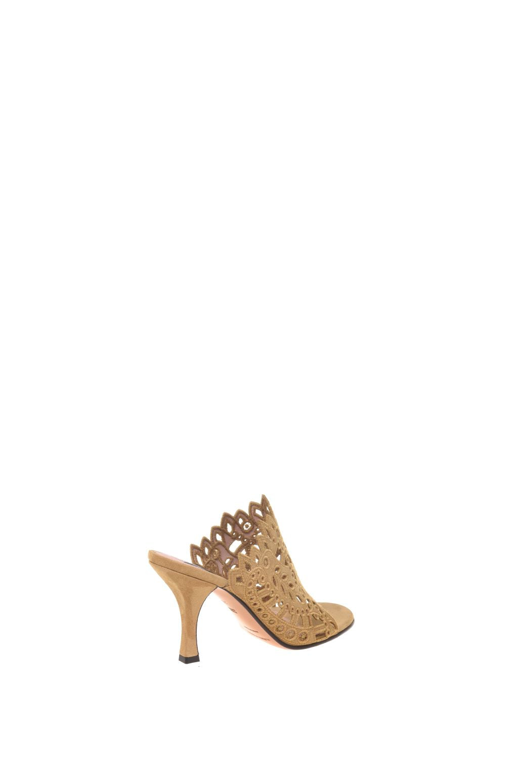 Mules avec broderie anglaise - Green