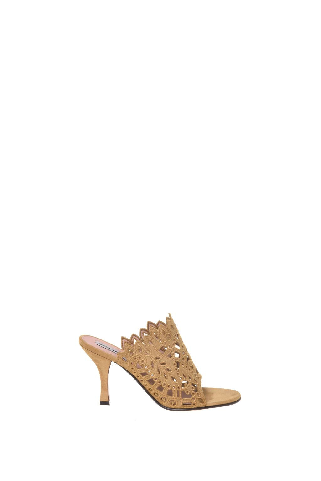 Mules avec broderie anglaise - Green