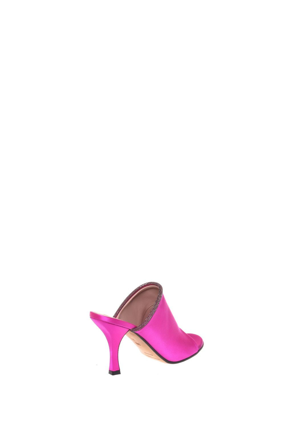 Mules en satin ornées de strass - Pink