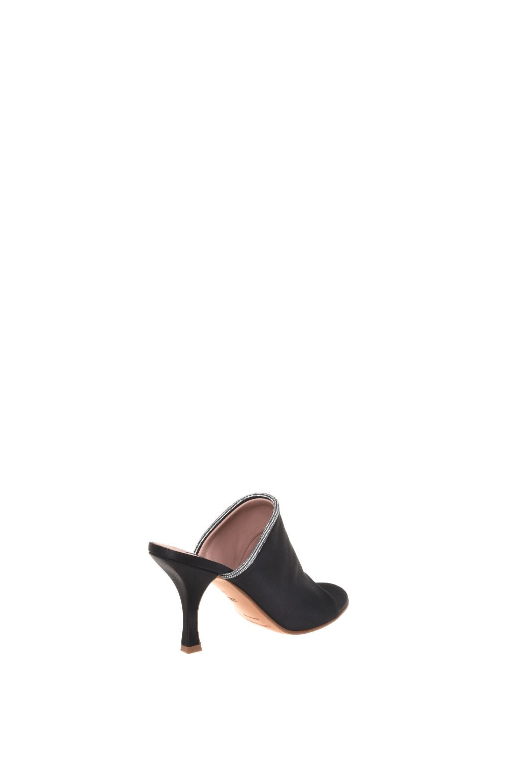 Mules en satin ornées de strass - Black