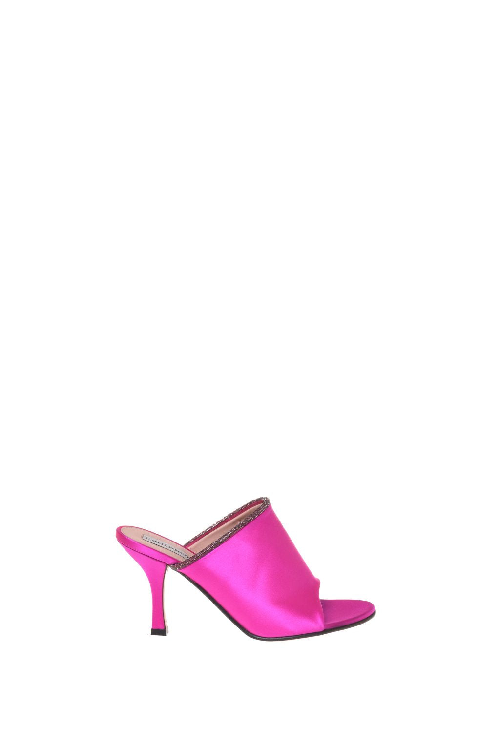 Mules en satin ornées de strass - Pink