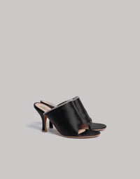 Mules en satin ornées de strass - Black