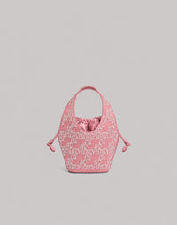 Mini sac à main en satin avec bandoulière chaîne - Pink