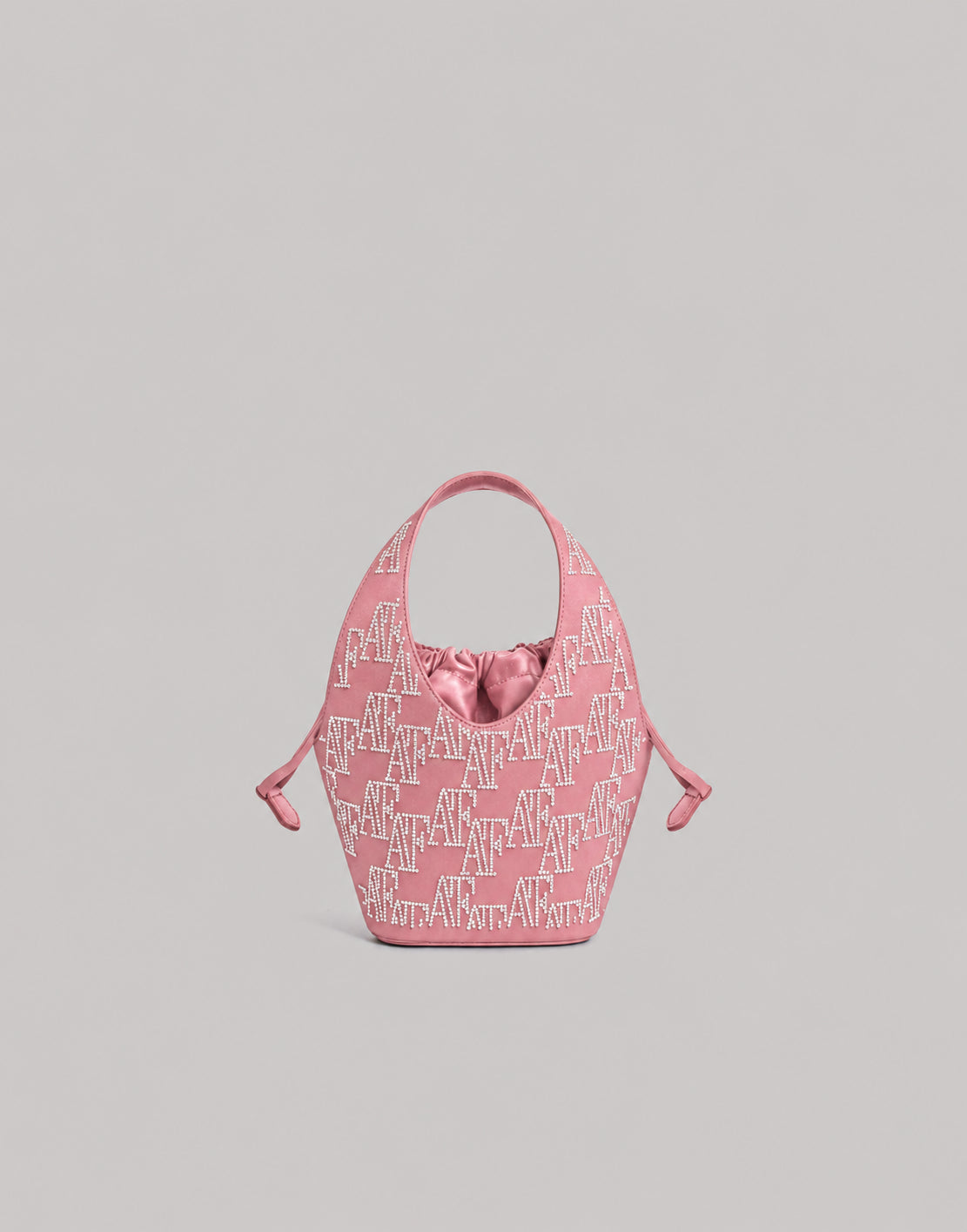 Mini sac à main en satin avec bandoulière chaîne - Pink
