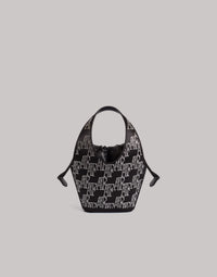 Mini sac à main en satin avec bandoulière chaîne - Black