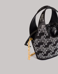 Mini sac à main en satin avec bandoulière chaîne - Black