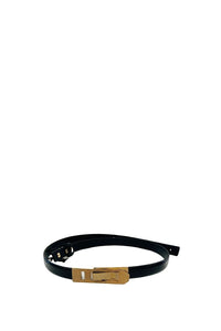 Ceinture en Cuir à Boucle Sculpturale - Black