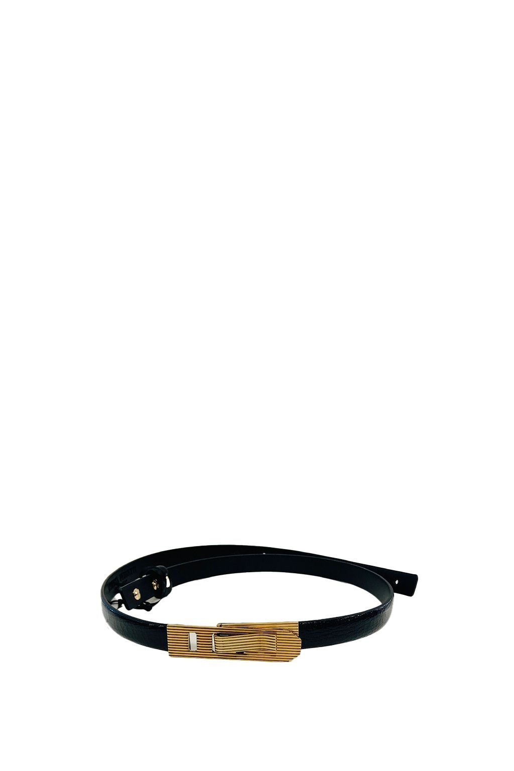 Ceinture en Cuir à Boucle Sculpturale - Black
