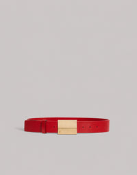 Ceinture en cuir avec boucle dorée - Red
