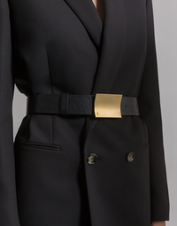 Ceinture en cuir avec boucle dorée - Black