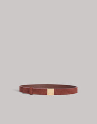 Ceinture en daim avec boucle dorée - Brown Orange