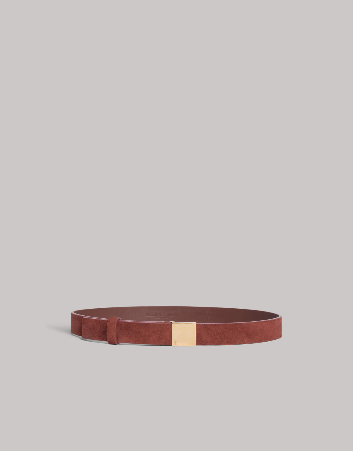 Ceinture en daim avec boucle dorée - Brown Orange