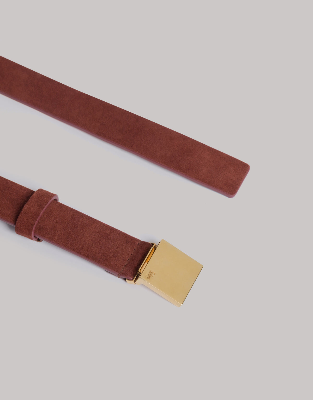 Ceinture en daim avec boucle dorée - Brown Orange