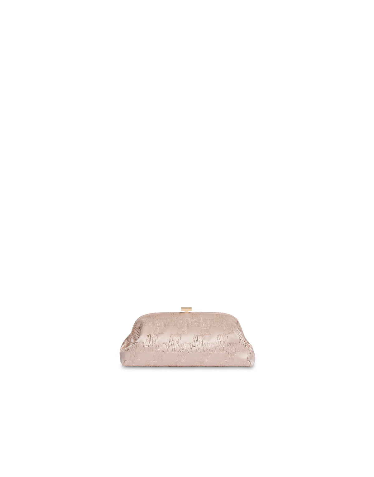 Pochette en satin avec monogramme AF en strass - Pink