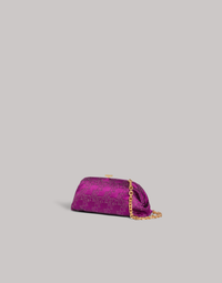 Pochette en satin avec monogramme AF en strass - Purple