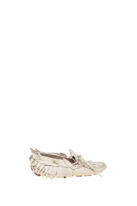 Mocassin en Cuir à Franges - Ivory