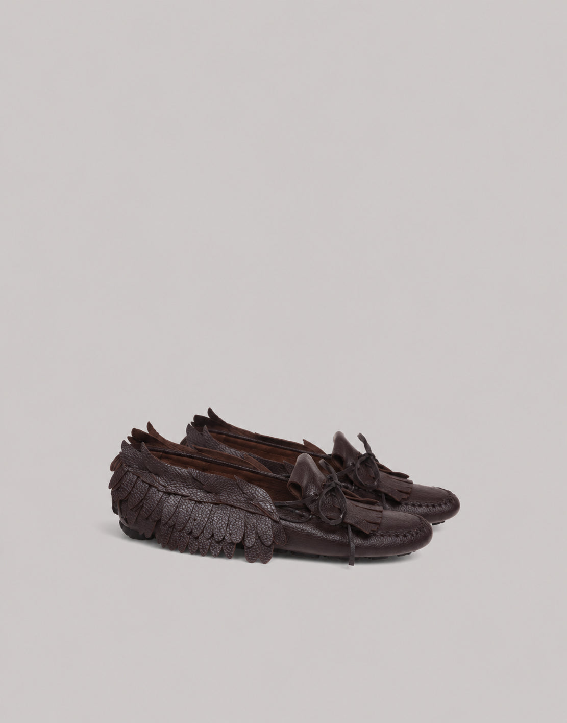 Mocassin en Cuir à Franges - Brown