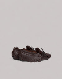 Mocassin en Cuir à Franges - Brown
