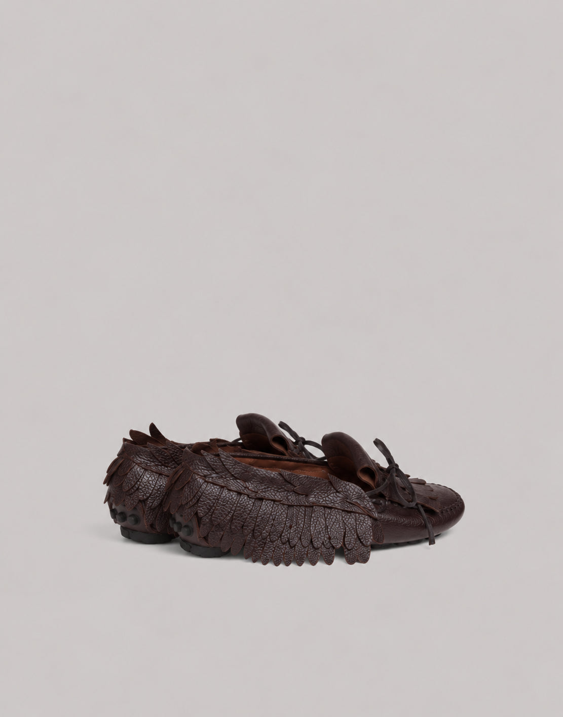 Mocassin en Cuir à Franges - Brown