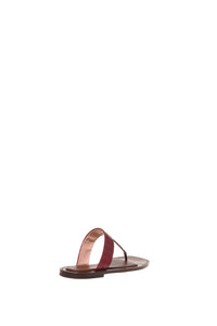 Sandales plates en cuir d'anguille - Red
