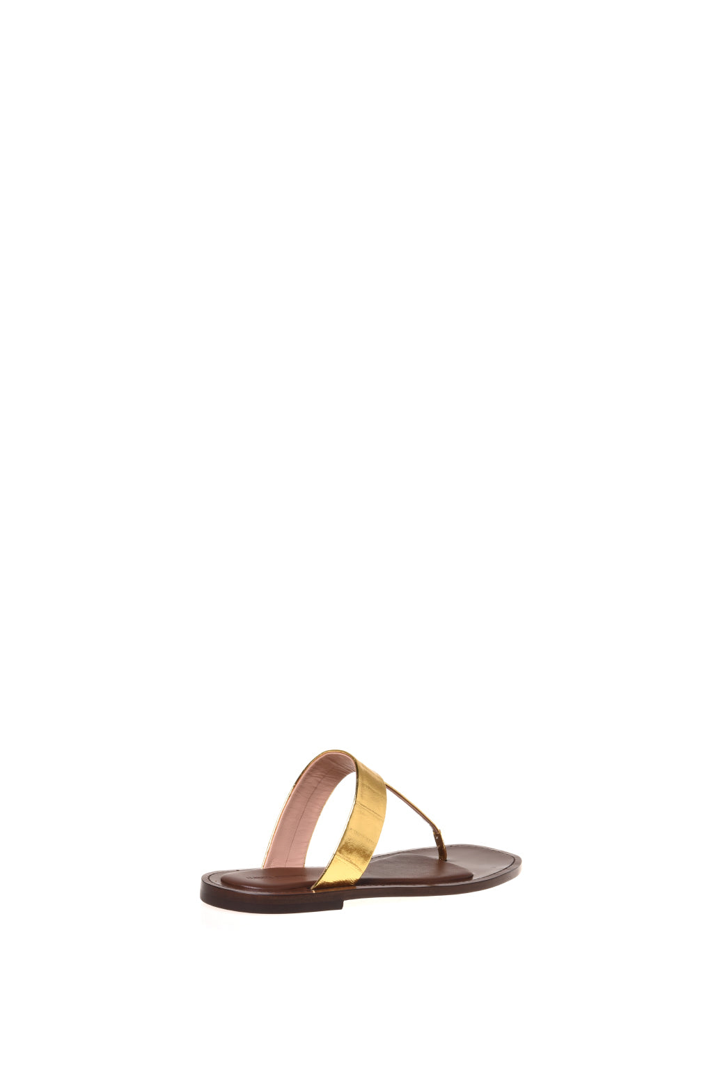 Sandales plates en cuir d'anguille - Gold