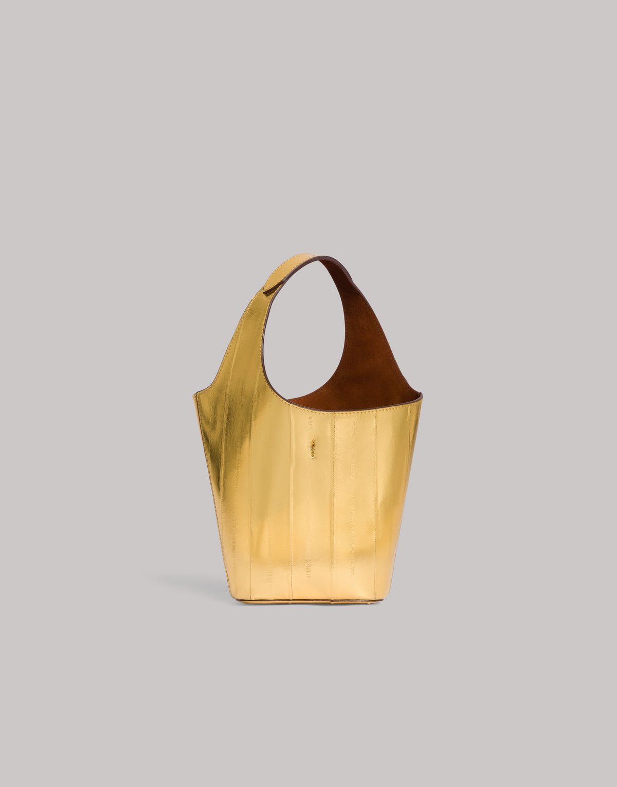 Sac seau en cuir d'anguille - Gold