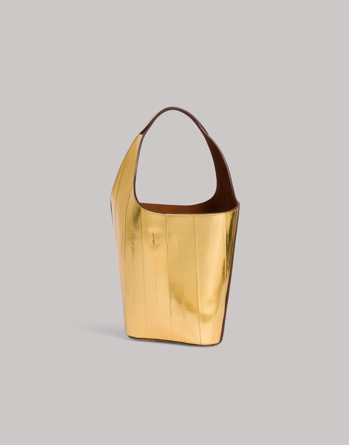 Sac seau en cuir d'anguille - Gold