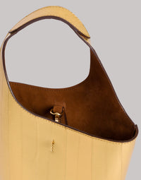 Sac seau en cuir d'anguille - Gold
