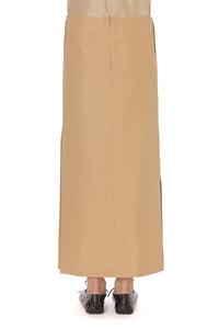 Jupe midi avec fente - Beige