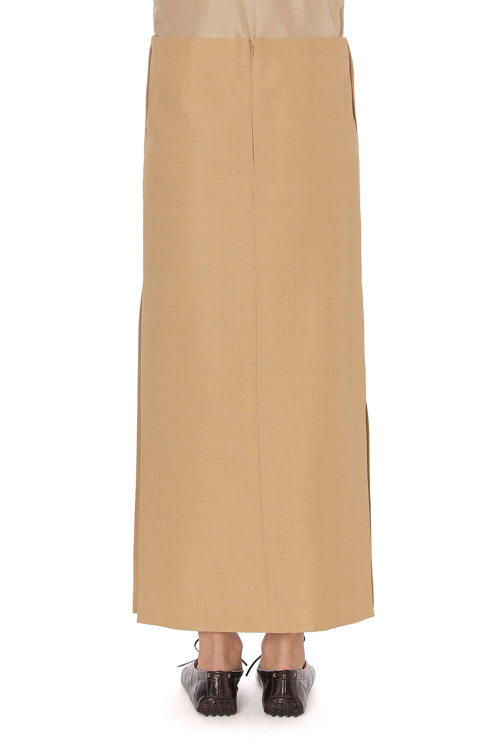 Jupe midi avec fente - Beige