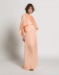 Jupe longue en organza de soie - Pink