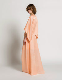 Jupe longue en organza de soie - Pink