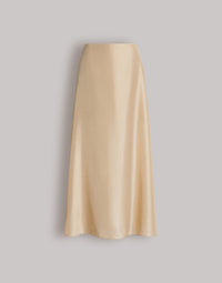 Jupe longue en soie - Beige