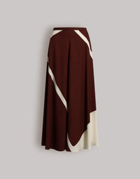 Jupe en twill de viscose imprimé - Brown