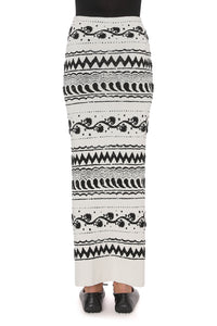 Jupe Longue Crayon Brodée - White