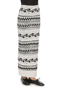 Jupe Longue Crayon Brodée - White