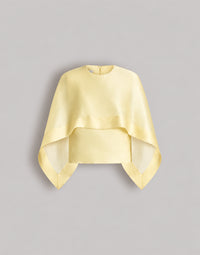 Top cape en organza de soie - Yellow