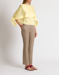 Top cape en organza de soie - Yellow