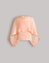 Top cape en organza de soie - Pink